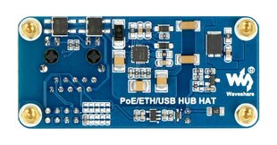 PoE Ethernet/USB HUB HAT, skirtas Raspberry Pi Zero - Waveshare 19635 kaina ir informacija | Atviro kodo elektronika | pigu.lt