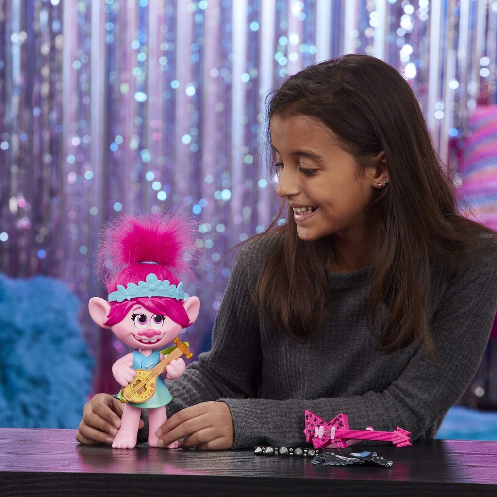 Lėlė Hasbro The Trolls 2 Poppy Pop & Rock Doll kaina ir informacija | Žaislai mergaitėms | pigu.lt