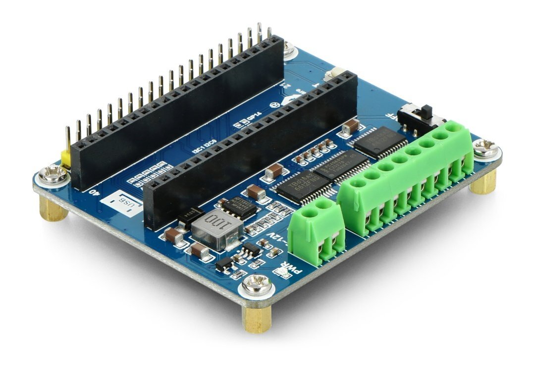 DC variklio valdiklio modulis - keturių kanalų - priedėlis skirtas Raspberry Pi Pico - Waveshare 19764 цена и информация | Atviro kodo elektronika | pigu.lt