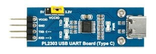 USB-UART TTL konverteris PL2303 - USB tipo C lizdas - Waveshare 20645 kaina ir informacija | Atviro kodo elektronika | pigu.lt