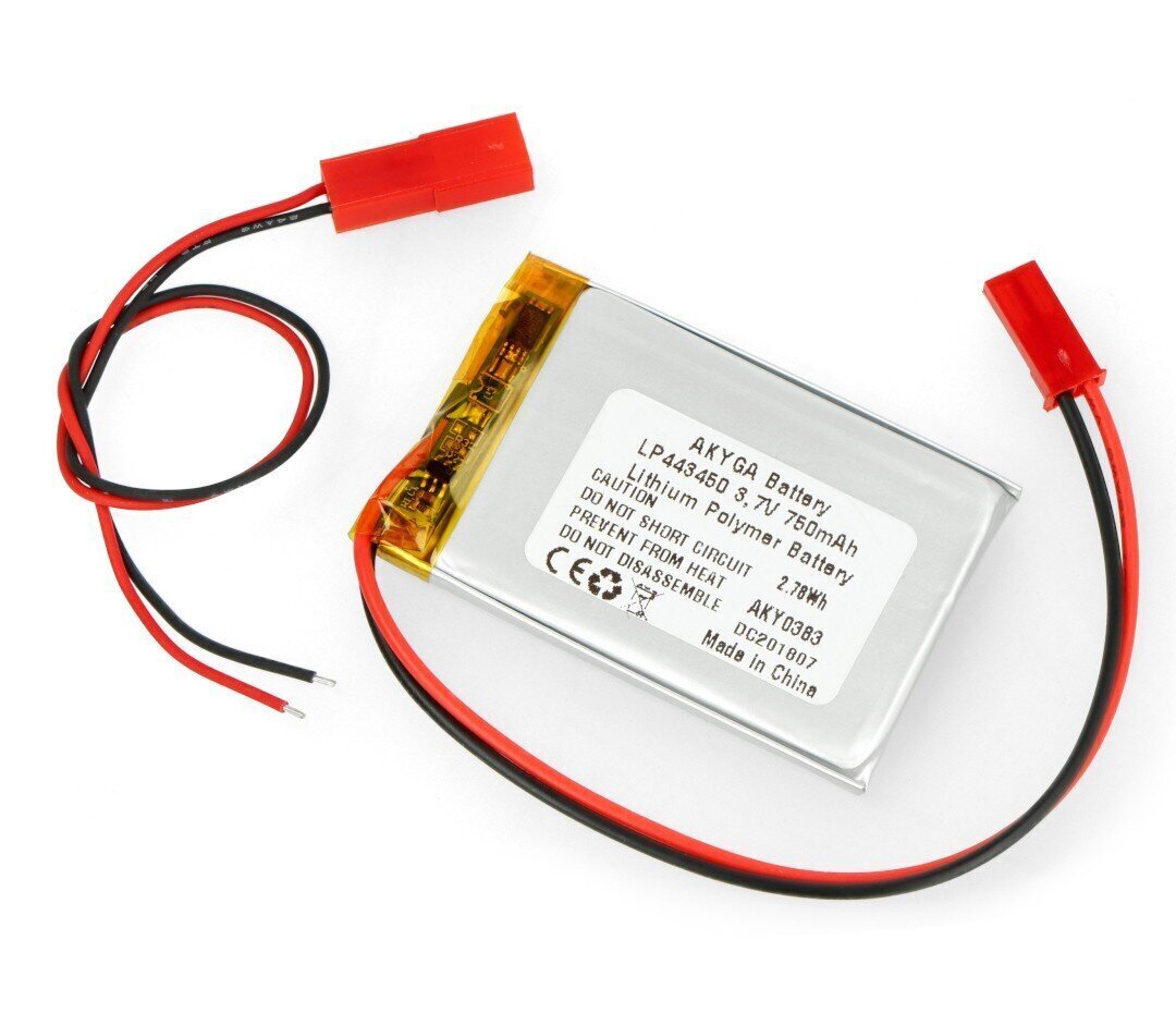 Akumuliatorius Akyga AN-15607 Li-Pol 750mAh 1S 3.7V - JST-BEC kaina ir informacija | Akumuliatoriai | pigu.lt