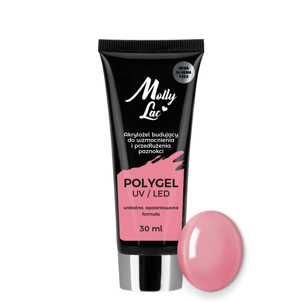 Poligelis akrilo gelis MollyLac Peony 30 ml kaina ir informacija | Nagų lakai, stiprintojai | pigu.lt