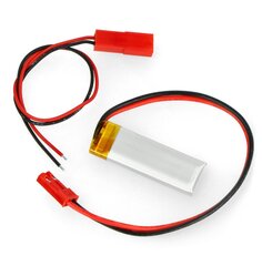 Akyga Li-Pol elementas 120mAh 1S 3.7V - JST-BEC jungtis + lizdas - 35x12x4mm kaina ir informacija | Atviro kodo elektronika | pigu.lt