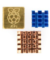 Radiatorių rinkinys, skirtas Raspberry Pi su termolaidžia juosta + graviruotas - 3 vnt kaina ir informacija | Atviro kodo elektronika | pigu.lt