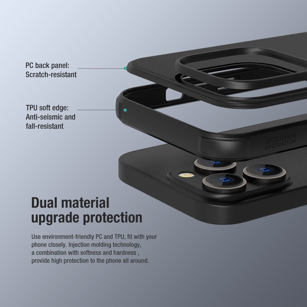 Nillkin Super Frosted PRO Apple iPhone 14 Pro Max Blue kaina ir informacija | Telefono dėklai | pigu.lt