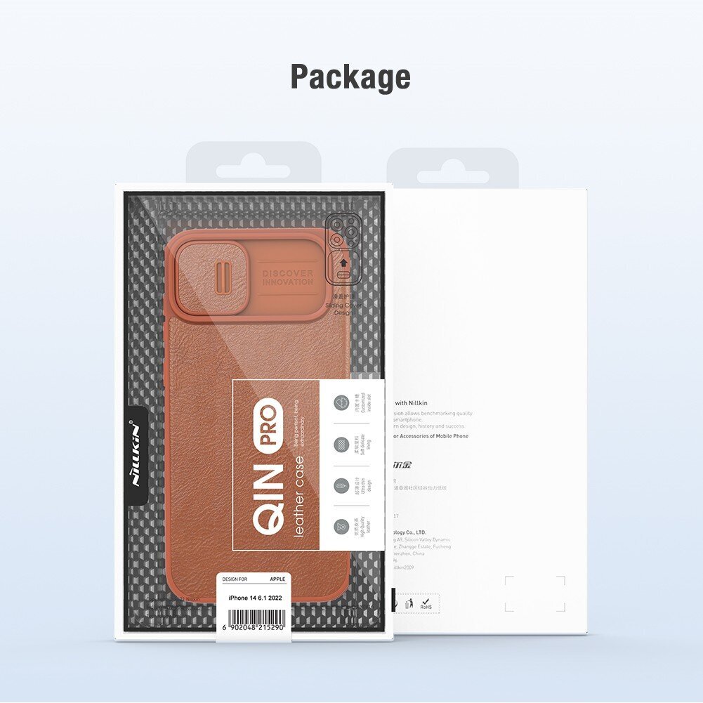 Nillkin Qin Book PRO Apple iPhone 14 Red kaina ir informacija | Telefono dėklai | pigu.lt
