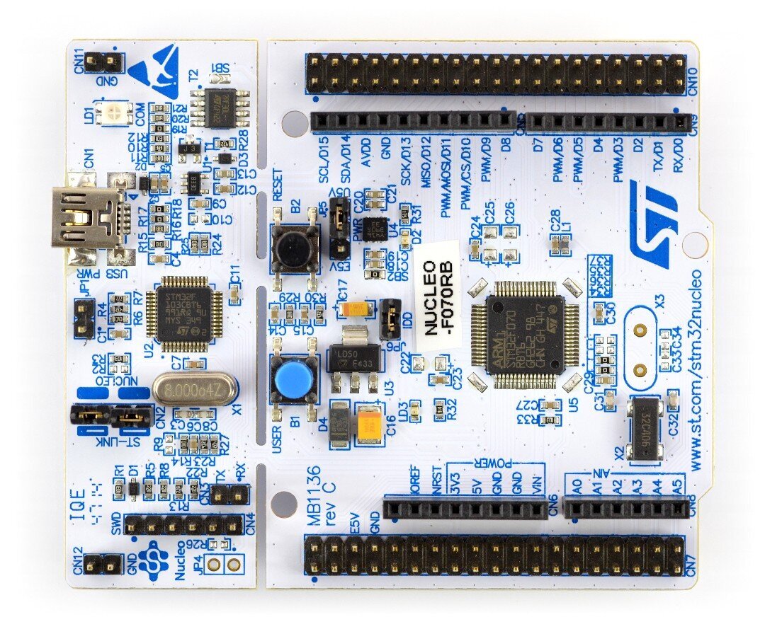 STM32 NUCLEO-F070RB modulis - STM32F070RB ARM Cortex M0 цена и информация | Atviro kodo elektronika | pigu.lt