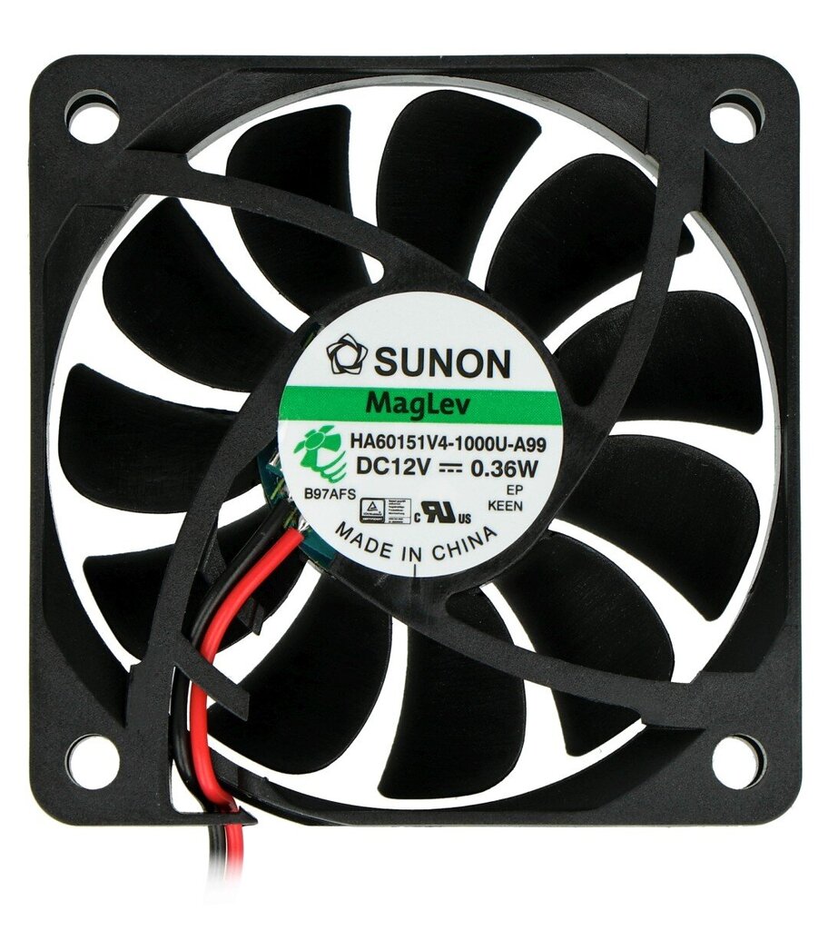 12V ventiliatorius 60x60x15mm 2 laidų kaina ir informacija | Kompiuterių ventiliatoriai | pigu.lt