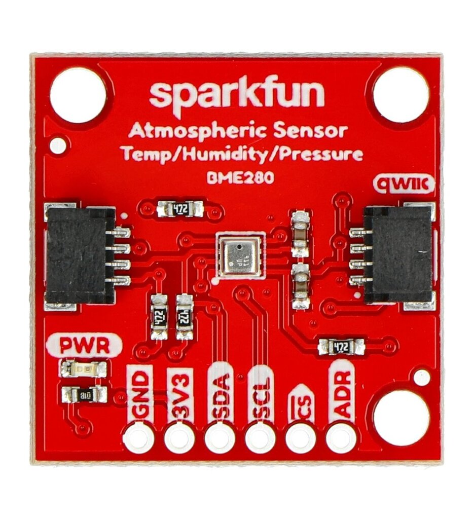 Drėgmės, temperatūros ir slėgio jutiklis SparkFun SEN-15440 BME280 цена и информация | Meteorologinės stotelės, termometrai | pigu.lt