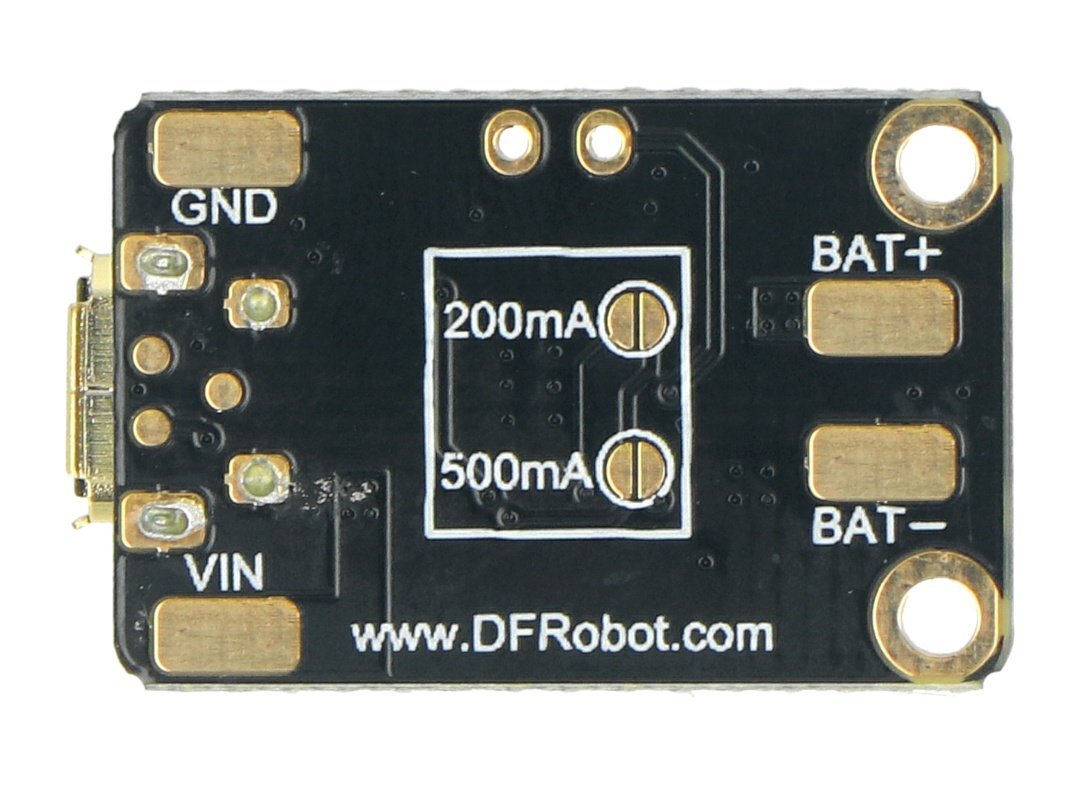 Lipo įkroviklis, Li-Pol baterijų įkrovimo modulis per microUSB, DFRobot DFR0667 kaina ir informacija | Atviro kodo elektronika | pigu.lt