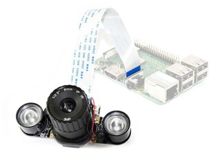 RPi IR-CUT kamera (B) 5MPx, dienos / nakties IR, skirtas Raspberry Pi + IR moduliai - Waveshare 15203 kaina ir informacija | Atviro kodo elektronika | pigu.lt