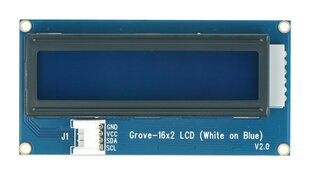 Grove, 2x16 simbolių LCD ekranas su apšvietimu (balta ant mėlynos spalvos) kaina ir informacija | Atviro kodo elektronika | pigu.lt