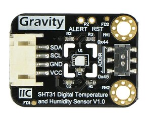 Skaitmeninis temperatūros ir drėgmės jutiklis SHT31-F, I2C, DFRobot SEN0334 цена и информация | Метеорологические станции, термометры | pigu.lt