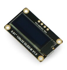 Vienspalvis OLED grafinis ekranas 0.91&quot; 128 x 32 px I2C, DFRobot DFR0648 kaina ir informacija | Atviro kodo elektronika | pigu.lt