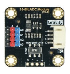 Gravity ADC konverteris ADS1115 16 bitų, 4 kanalų kaina ir informacija | Atviro kodo elektronika | pigu.lt