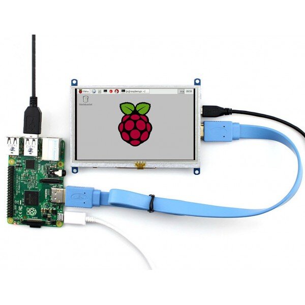 Waveshare Jutiklinis Varžinis Ekranas Raspberry Pi Mikrokompiuteriui - LCD TFT 5&quot; цена и информация | Atviro kodo elektronika | pigu.lt