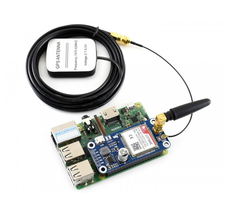 Waveshare LTE GPS HAT - NB-IoT/LTE/GPRS/GPS SIM7000E - Modelis Skirtas Raspberry Pi 3B+/3B/2B/Zero цена и информация | Atviro kodo elektronika | pigu.lt