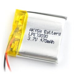 Аккумулятор Akyga AN-06049 Li-Pol 470mAh 1S 3.7V цена и информация | Аккумуляторы | pigu.lt