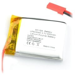 Аккумулятор Akyga AN-06039 Li-Pol 650мАч 1S 3,7 В - JST-BEC цена и информация | Akumuliatoriai | pigu.lt