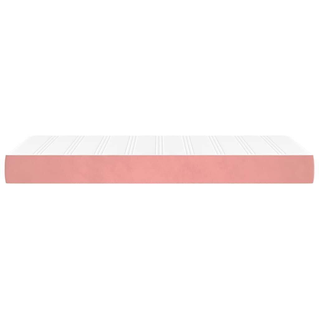 Spyruoklinis čiužinys, rožinės spalvos, 100x200x20 cm, aksomas kaina ir informacija | Čiužiniai | pigu.lt