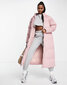 Ilgas paltas-striukė moterims, rožinis цена и информация | Striukės moterims | pigu.lt
