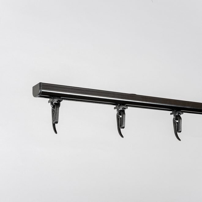 Sukomplektuotas aliuminio karnizas „D-PROFILIS“ juodos sp., 300 cm kaina ir informacija | Karnizai | pigu.lt