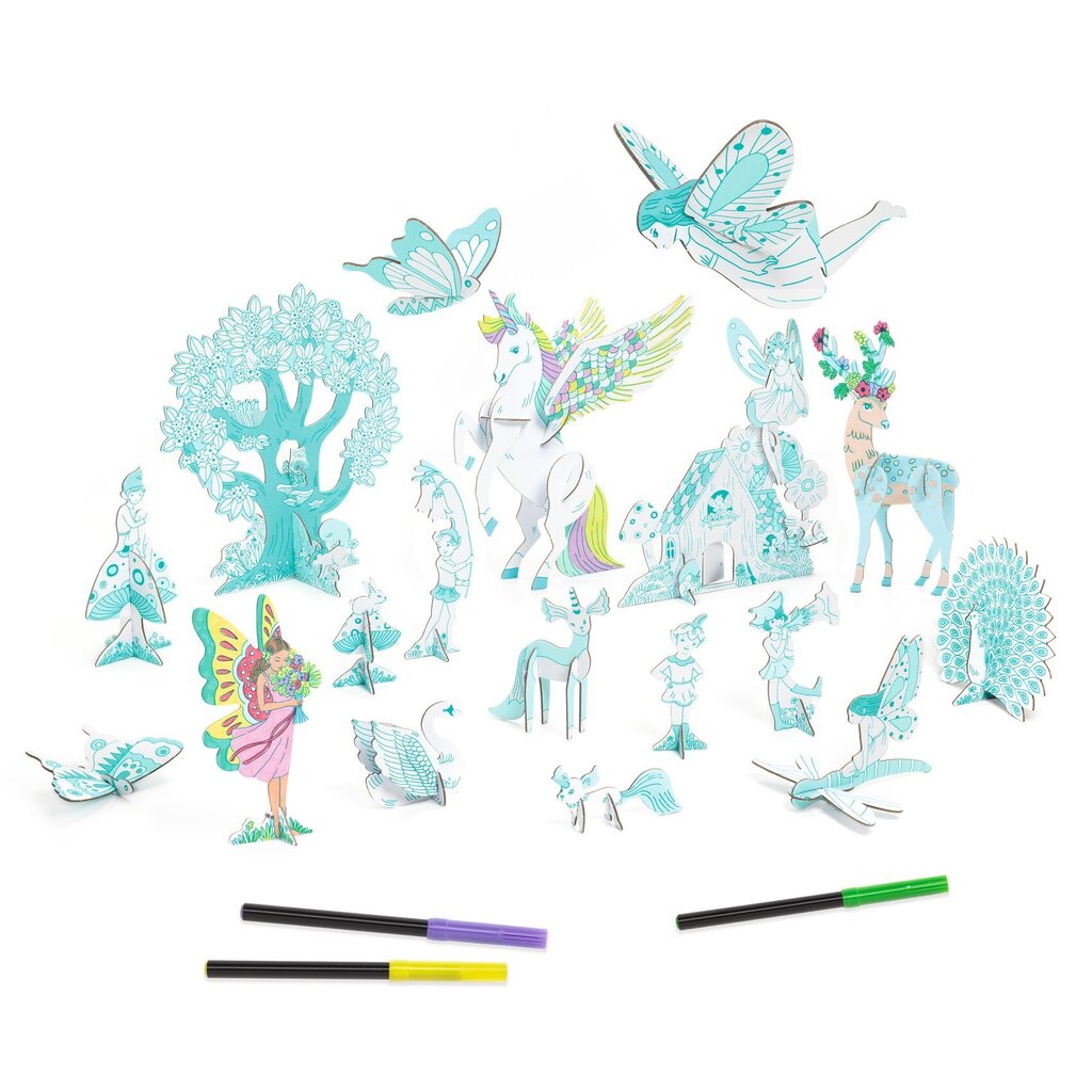 Nuspalvink-Surink-Žaisk (DIY) - Fėjų pasaulis, Djeco DJ08008 kaina ir informacija | Lavinamieji žaislai | pigu.lt