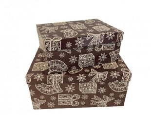 Dovanų dėžutė 31 x 24 x 13,5 cm, Nr8, spalva: kaštoninė (115303) 7043 kaina ir informacija | Kalėdinės dekoracijos | pigu.lt