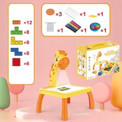 Проектор для рисования с музыкой + настольный тетрис "желтый жираф" цена и информация | Развивающие игрушки | pigu.lt
