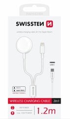 Swissten Беспроводное зарядное устройство 2 в 1 для Apple iWatch un Apple iPhone / Apple iPad / Lightning / USB-C цена и информация | Зарядные устройства для телефонов | pigu.lt