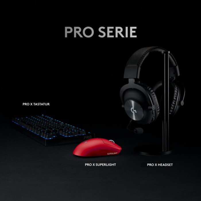 Logitech G Pro X, red - Wireless mouse цена и информация | Pelės | pigu.lt