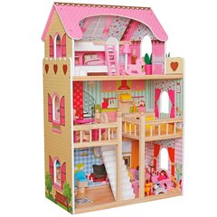 Деревянный кукольный домик с подсветкой Enero цена и информация | Игрушки для девочек | pigu.lt