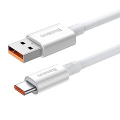 Baseus Superior Series Cable USB to USB-C, 100 Вт, 2 м (white) цена и информация | Кабели для телефонов | pigu.lt