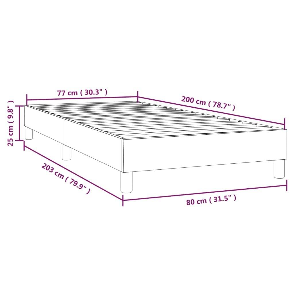 vidaXL Lovos rėmas su spyruoklėmis, baltas, 80x200cm, dirbtinė oda цена и информация | Lovos | pigu.lt