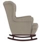Supama kėdė su medinėmis kojomis ir taburete, Aksomas, pilka kaina ir informacija | Svetainės foteliai | pigu.lt