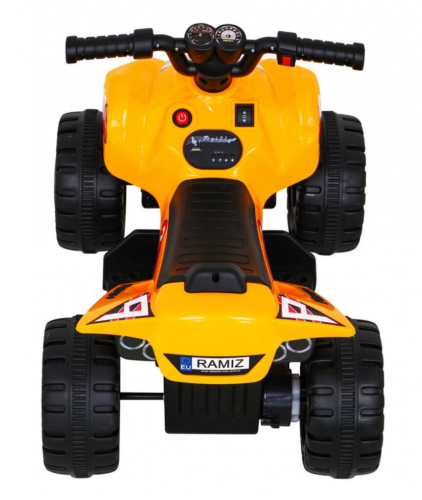 Vienvietis vaikiškas keturratis Quad the Fastest, geltonas kaina ir informacija | Elektromobiliai vaikams | pigu.lt