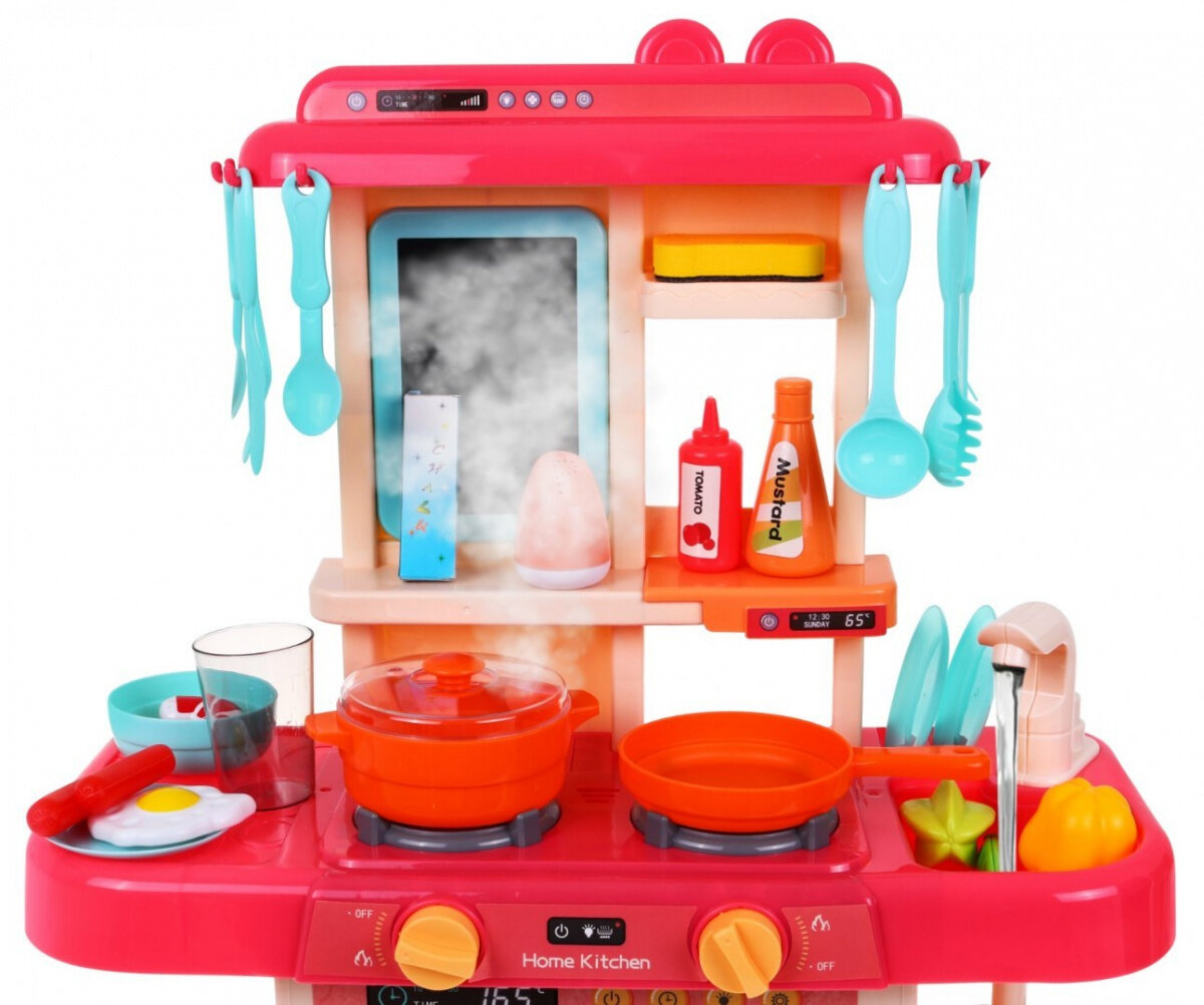 Moderni vaikiška virtuvėlė, rožinė, 63x22x45,5 kaina ir informacija | Žaislai mergaitėms | pigu.lt