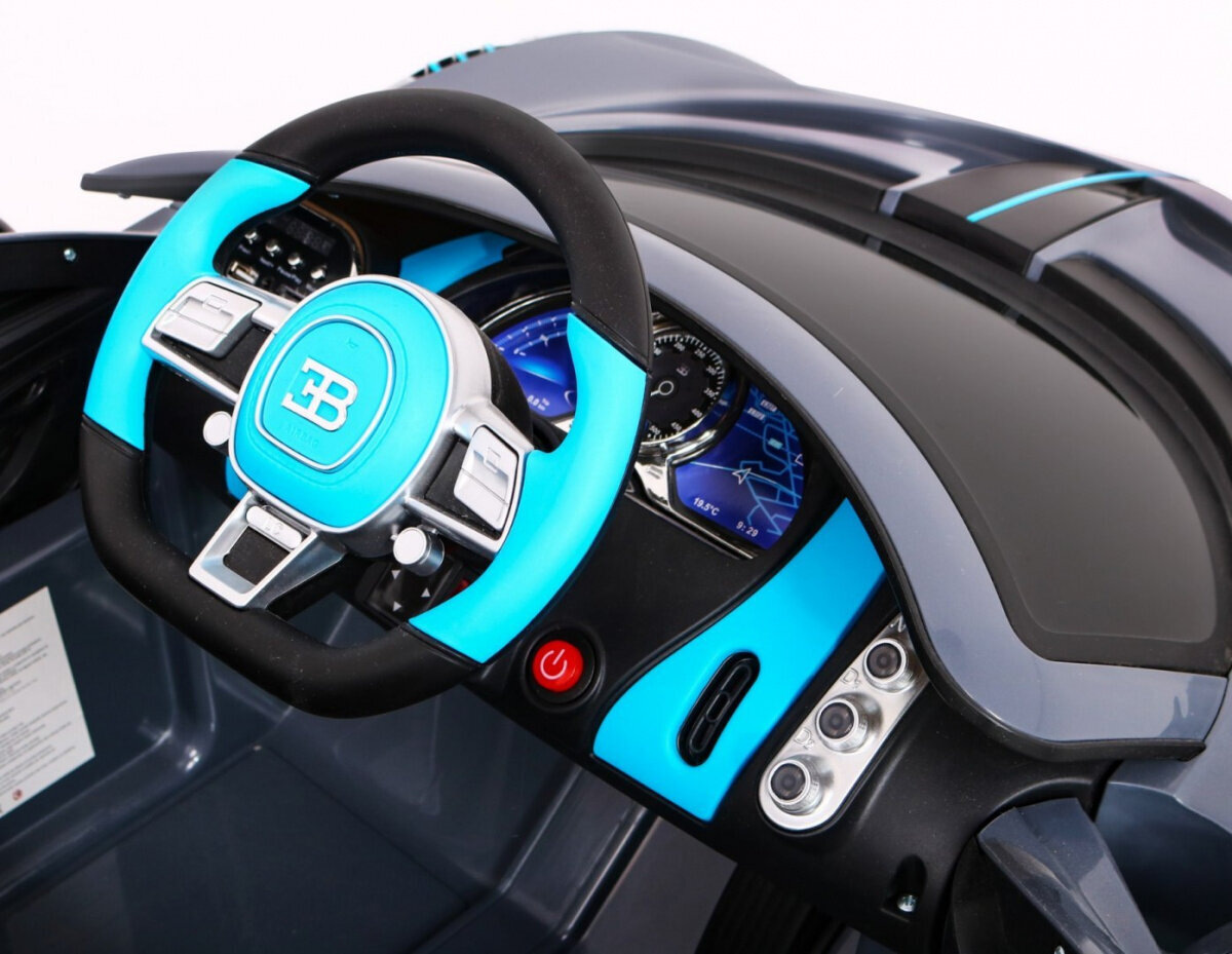 Vienvietis vaikiškas elektromobilis Bugatti Divo, pilkas kaina ir informacija | Elektromobiliai vaikams | pigu.lt