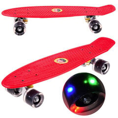 Пластиковый скейтборд со светящимися колесами, 55 см цена и информация | Скейтборды | pigu.lt