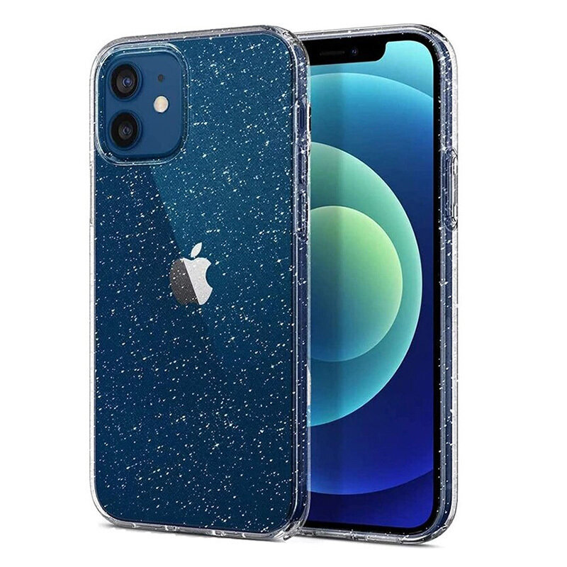 Dėklas telefonui Crystal Glitter -iPhone 14 Plus, sidabrinis kaina ir informacija | Telefono dėklai | pigu.lt