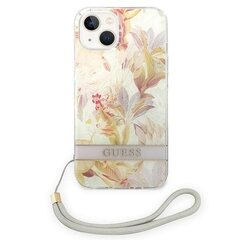 Dėklas telefonui GUESS Flower Strap Hardcase - iPhone 14 Plus, violetinė kaina ir informacija | Telefono dėklai | pigu.lt
