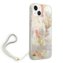 Dėklas telefonui GUESS Flower Strap Hardcase - iPhone 14 Plus, violetinė kaina ir informacija | Telefono dėklai | pigu.lt