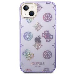 Dėklas telefonui GUESS Peony Glitter - iPhone 14 Plus, violetinė kaina ir informacija | Telefono dėklai | pigu.lt