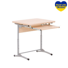 Mokyklinis stalas NOWY STYL, 172/1A (SL) ALU, vienvietis su ištraukiamu stalčiumi kaina ir informacija | Kompiuteriniai, rašomieji stalai | pigu.lt