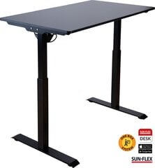 Стол с регулируемой высотой Sun-Flex®EasyDesk Elite, электрический, 120x60 см, черный цена и информация | Компьютерные, письменные столы | pigu.lt