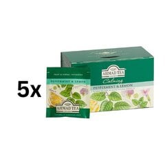 Травяной чай Ahmad Peppermint & Lemon, 20 пакетиков по 1,5г, в упаковке 5 шт. цена и информация | Чай | pigu.lt
