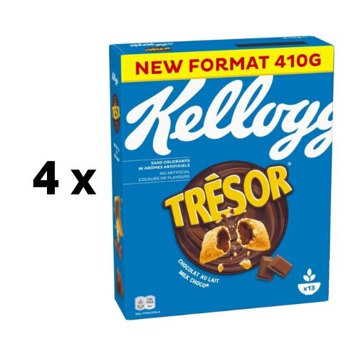 Dribsniai Kellogg'S Tresor Milk Choco, 4x410 g цена и информация | Sausi pusryčiai | pigu.lt