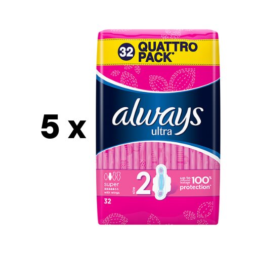 Higieniniai paketai ALWAYS Ultra Super Plus, 32 vnt. pakuotė 5 vnt. kaina ir informacija | Tamponai, higieniniai paketai, įklotai | pigu.lt