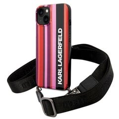 Dėklas telefonui KARL LAGERFELD Color Stripes Strap - iPhone 14 Plus, rožinis kaina ir informacija | Telefono dėklai | pigu.lt