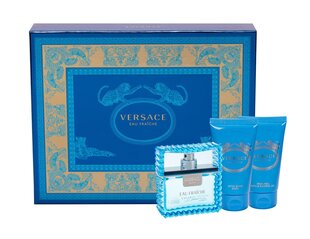 Kosmetikos rinkinys Versace Man Eau Fraiche: tualetinis vanduo EDT, 50 ml + dušo želė, 50 ml+ balzamas po skutimosi, 50 ml kaina ir informacija | Kvepalai vyrams | pigu.lt